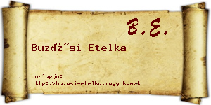 Buzási Etelka névjegykártya