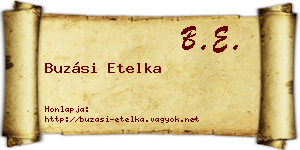 Buzási Etelka névjegykártya