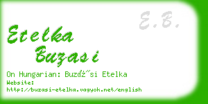 etelka buzasi business card